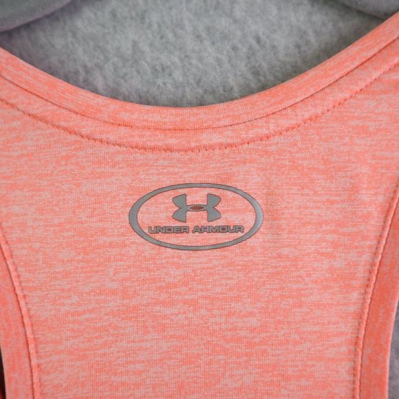 Womens Under Armour Tank Top Medium Pink Peach Heat Gear Loose Fit Athletic - Picture 6 of 12